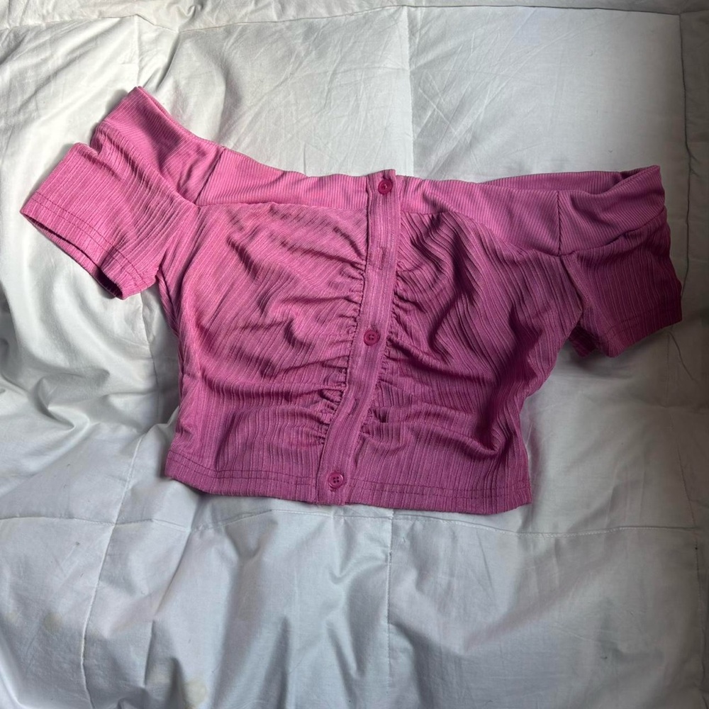 Pink Off-Shoulder Women's Top